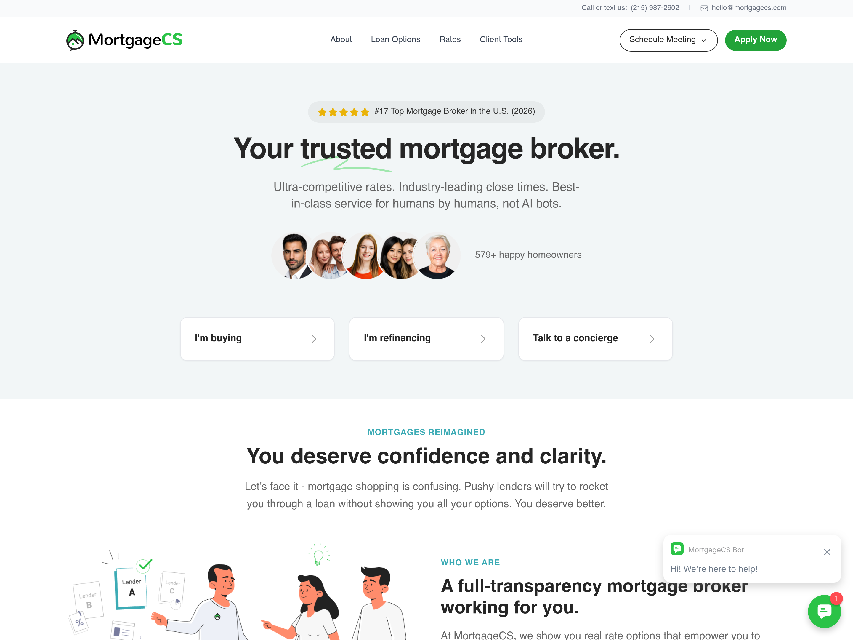 MortgageCS website screenshot